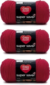Red Heart Super Saver Cherry Yarn - 3 Pack of 198g/7oz 3 pack, - Picture 1 of 10