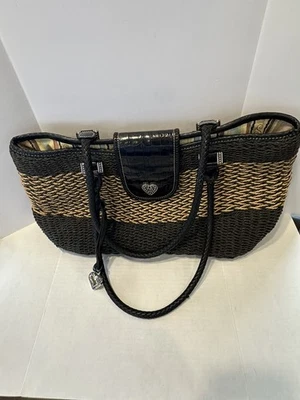 Bolso de Paja Brighton Savannah con Correa de Cuero Trenzado “EXCELENTE” Foto 1 de 4