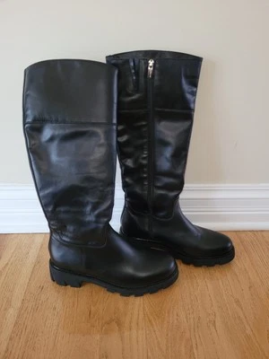 Botas de equitación de cuero La Canadienne para mujer plataforma Alabama negras talla 9,5 M Foto 1 de 4