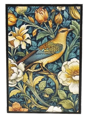 HANDMADE William Morris Bird Jewelry Trinket Box Keepsake Small Storage Box 4x6"
