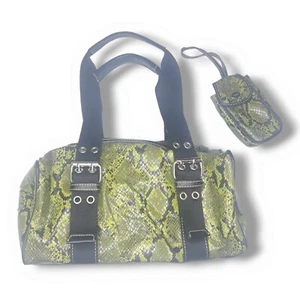 Nine West Snake Charmer Tragetasche Set 2 Stück grün schwarz verstellbare Riemen Taschen - Bild 1 von 18