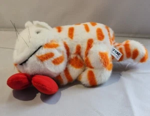 Cravatta FAT CAT Steven Smith arancione bianco rosso fiocco tabby a righe 10" peluche vintage - Foto 1 di 6