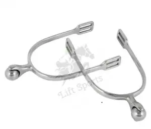 Spurs cavallo palla a rullo liscia acciaio inox a molla inglese lucido leggero - Foto 1 di 2