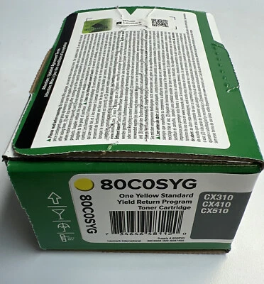 NEW Lexmark 80C0SYG Yellow Return Program Toner Cartridge for CX310/CX410/CX510 - Image 1 of 4