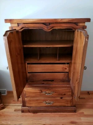 Wardrobe Armoire and Dresser Set with Mirror - Image 1 of 4