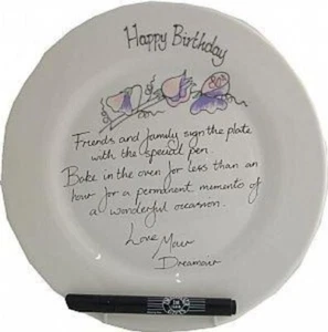 Geschenk zum 80. Geburtstag Unterschriftenteller: rund (Sweet Pea) - Dreamair - Bild 1 von 2