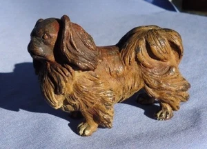 bronze PEKINGESE TIBETAN SPANIEL Vienna Austria 4" dog - Picture 1 of 8
