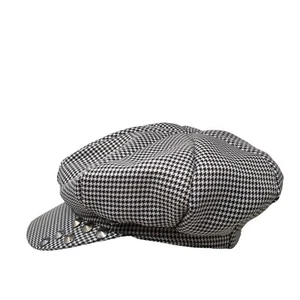 Unbranded Fitted Newsboy Hat Multicolor One Size Houndstooth Studded - Picture 1 of 9