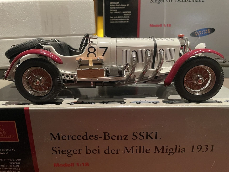CMC M-055 MERCEDES-BENZ SSKL, Mille Miglia 1931, Modellino auto 1:18 - Immagine 1 di 4