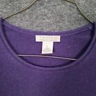 Tweeds 2 ply 100% Cashmere Sweater Women's Large Purple Long Sleeve