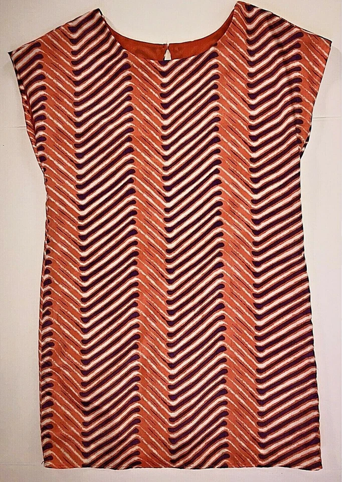 NWOT Clemson Short Dress Ladies S 4 6 CollectiveConcepts PolyLined Orange Purple Foto 1 de 2