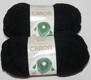 LOT 2 SIMPLY ME BLACK YARN YARNSPIRATIONS CARON ACRYLIC/NYLON/WOOL - Picture 1 of 1