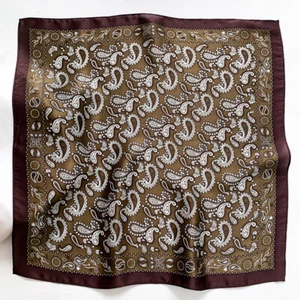 100% Mulberry Silk Scarf Bandanna Paisley Office Necktie Turban Hairband 21" - Picture 1 of 27