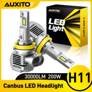 AUXITO Upgraded H11 LED Bulb 30000LM 200W Headlight Per Set 6000K Low-Beam H8 H9 - Picture 1 of 10