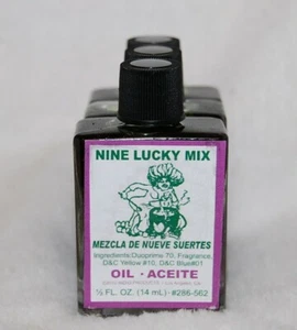 Nine Lucky Mix Oil (1) 4DRMs, Good Luck, Abundance, Money, Santeria, Hoodoo,  - Picture 1 of 6