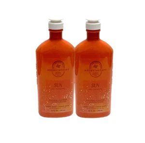 2 BATH & BODY WORKS AROMATHERAPY SUN SOUL RADIATING ORANGE FLOWER BODY WASH NEW - Picture 1 of 2