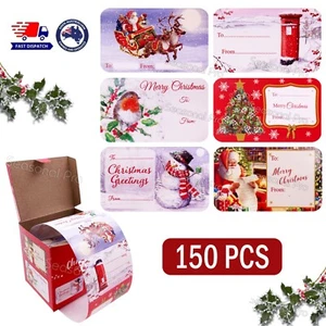 150x Christmas Sticker Self-adhesive Gift Name Tags Formal Xmas Sealing Labels - Picture 1 of 8