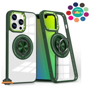 For Samsung Galaxy S24 Clear Hybrid Magnetic 360° Rotate Ring Stand Case Cover - Picture 1 of 61