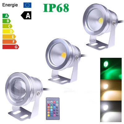 Faretto LED subacqueo IP68 10W luce giardino piscina laghetto illuminazione caldo freddo RGB - Immagine 1 di 4