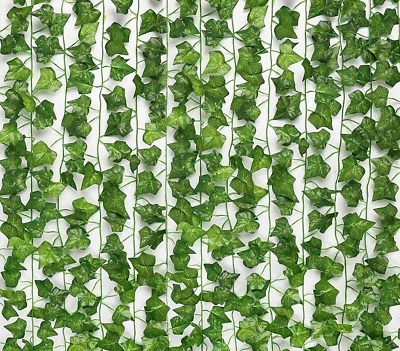 12 Strands 84FT Artificial Hanging Ivy Garland Fake Ivy Leaf Vine Home Decor USA - Image 1 of 4