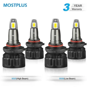 MOSTPLUS 120W 15200LM 6000K LED Headlight High & Low Beams 9005 9006 2 Pairs - Picture 1 of 6