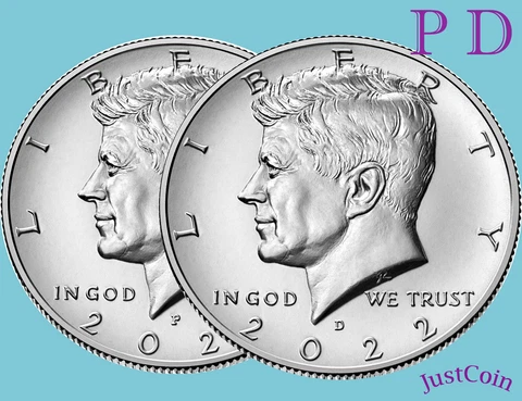 2022 P&D KENNEDY HALF DOLLAR SET CLAD TWO COINS SET UNCIRCULATED Cover
