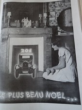 Peugeot 201 Automobile Advertising Paper ILLUSTRATION CHRISTMAS 1930 Col