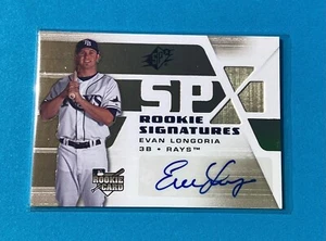 2008 UD SPX ROOKIE SIGNATURES EVAN LONGORIA RAYS AUTO AUTOGRAPH RC - Picture 1 of 4