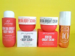 Sol De Janeiro BOM DIA BRIGHT Lot WASH SCRUB CREAM CHEIROSA 40 MIST Large Size - Picture 1 of 11
