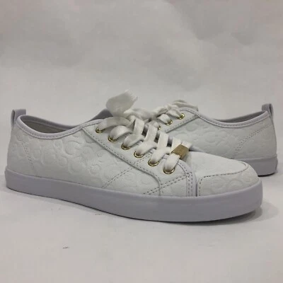 Guess LA Mujer Cuero Estampado Logo Tenis Zapatos Blancos Talla 6.5M Foto 1 de 4