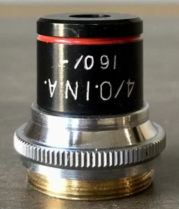 4x Unbranded Microscope Objective - Clean & Clear - 4/0.1 N.A. - 160/- - Picture 1 of 1