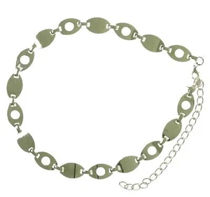 Style & Co. Chain Belt Link Adjustable Nickle Silver Retro Punk Rock M/L New NWT - Picture 1 of 1