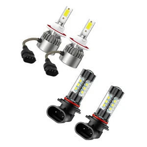For 2004-2014 Ford F-150 8000K LED Headlight Hi/Lo + Fog Light Bulbs Combo kit 4 - Picture 1 of 10