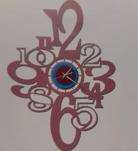 orologio da parete design moderno Colorato Arti E Mestieri H.60x43 Cm. rosa... - Foto 1 di 2