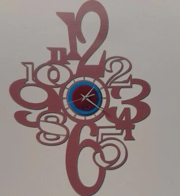 orologio da parete design moderno Colorato Arti E Mestieri H.60x43 Cm. rosa... - Immagine 1 di 2