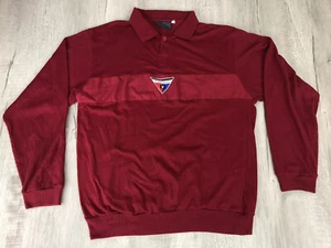 Vintage Playboy Long Sleeve Collard Shirt Red /Maroon Playboy Bunny Mens Size XL - Picture 1 of 12