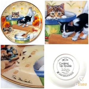 COOKING UP TROUBLE CAT LOVERS PLATE BY TURI MACCOMBIE LTD ED FINE PORCELAIN - Picture 1 of 9