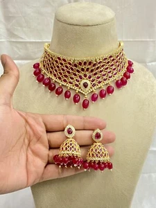 Exquisite Ruby Choker necklace, South Indian wedding bride choker necklace - Picture 1 of 10