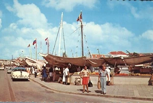 Schwimmender Obstmarkt Curacao Niederländische Antillen Menschen Autos 1967 Postkarte - Bild 1 von 2