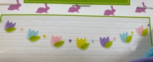 Felt tulip Garland Banner 72" photo props room decor Easter hunt party - Picture 1 of 2