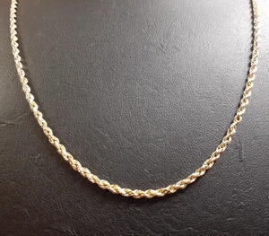(RI4) 14k Yellow Gold Rope Chain / Necklace (2.9 Grams) Size 19" - Bild 1 von 6