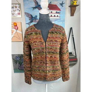 Talbots- 90s- Y2K - whimsigoth grunge- cardigan- metal hooks down front- PS - Picture 1 of 9