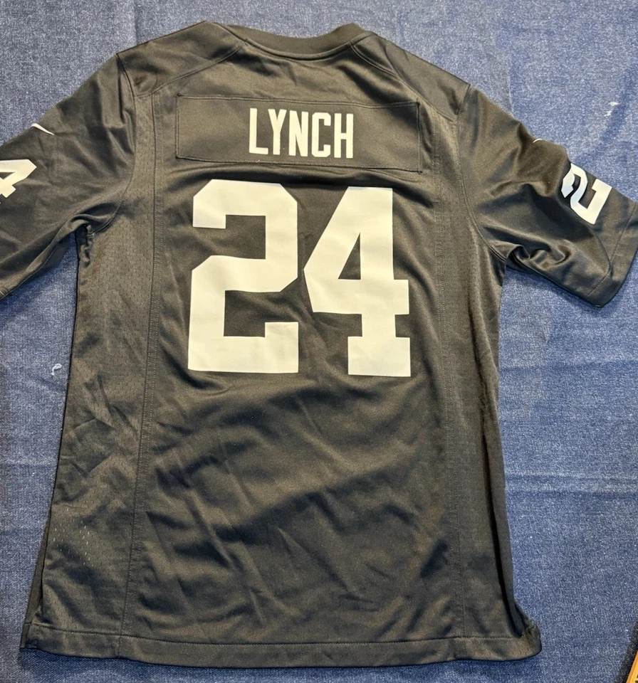 Marshawn Lynch #24 Oakland Raiders NFL On Field NIKE Black Home Jersey Medium - Image 1 of 4