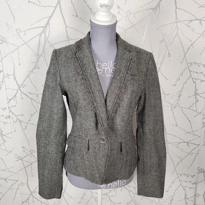 Blazer Banana Republic Gris Espiga Cuello Volantes | Para Mujer 6 Foto 1 de 4
