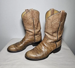 Vintage Tony Lama Full Rich Braun Leder Cowboystiefel Stil 1024 Herren 8.5E  - Bild 1 von 14
