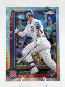 Seiya Suzuki 2025 Topps Chrome Prism Refractors Chicago Cubs - Bild 1 von 2