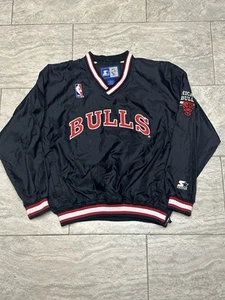 Sudadera Pullover Calentamiento Para Hombre Vintage Años 90 Starter Chicago Bulls NBA Talla Grande - Imagen 1 de 14