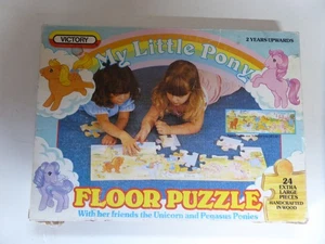My Little Pony Unicorn Pegasus Ponies Floor Puzzle 1984 Hasbro Victory England - Picture 1 of 19