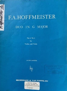 Hoffmeister Duo In G Major Op13 No6 for Violin & Viola - Picture 1 of 1