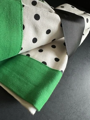 Kate Spade Tablecloth 84"x60" Black Green Cream Polka Dot Target Cotton - Image 1 of 4